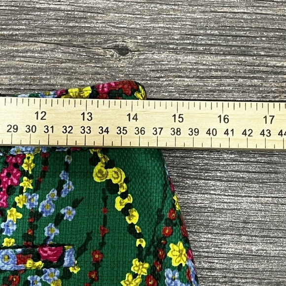 Talbots Green Floral Staight Pencil Skirt Size 2 Woven 28 1/2 Waist Stretch - Picture 6 of 16